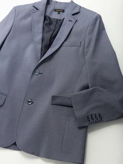 Blazer azul mesclado slim fit