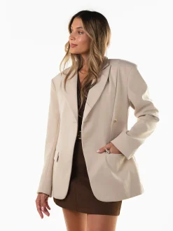 Blazer bege estruturado