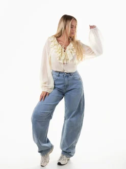 Blusa fluída em algodão e seda