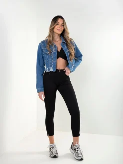 Blusão ganga com tachas