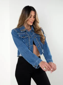 Blusão ganga com tachas