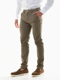 Calças clássicas slim fit texturizadas