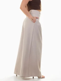 Calças elegantes wide leg com pinças