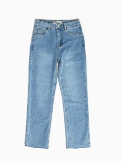 Calças ganga azul claro mom fit