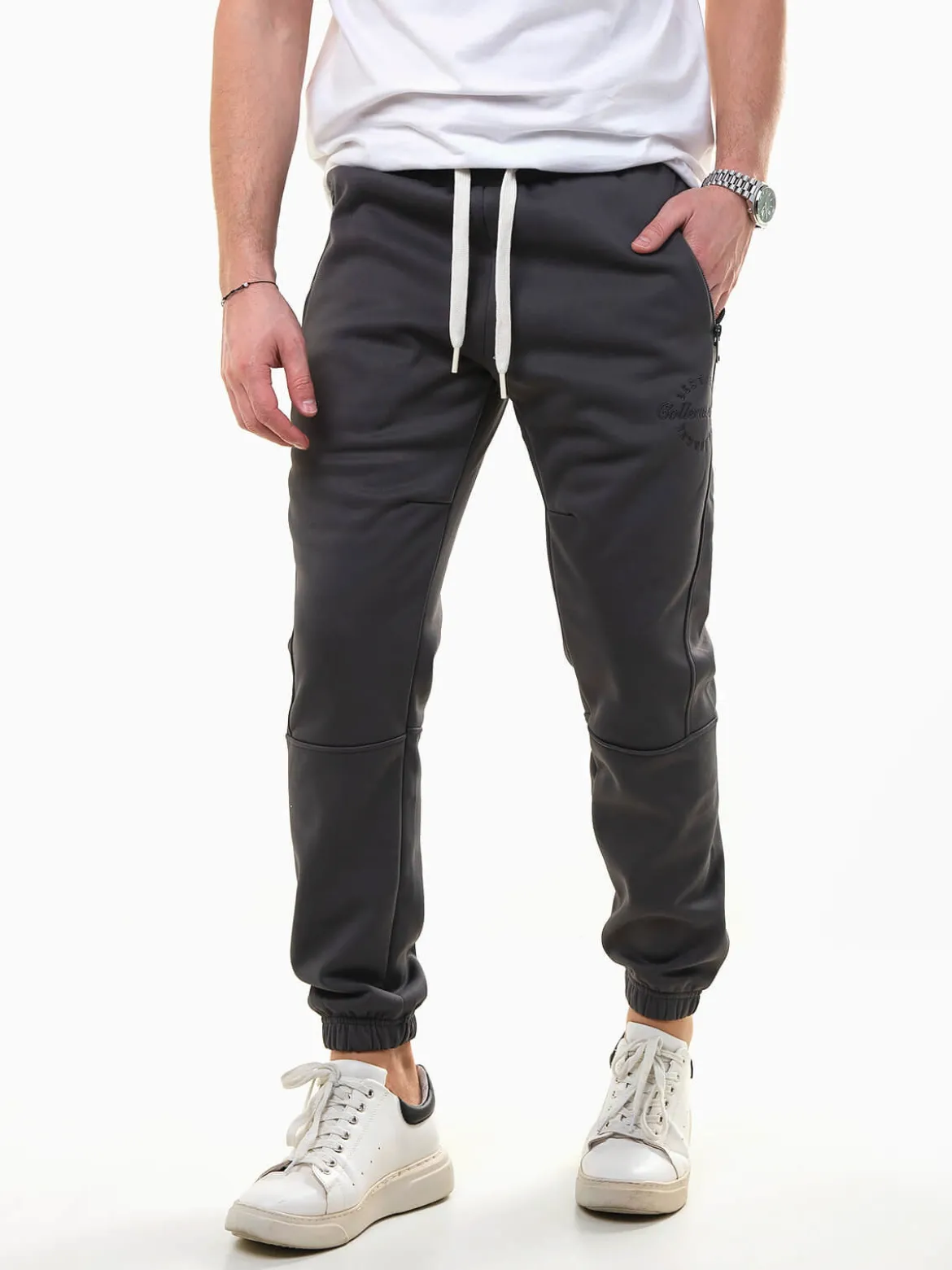 Calças jogger acetato com interior cardado