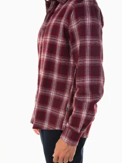 Camisa bordeaux flanela com xadrez