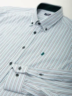 Camisa branca clássica riscas verdes