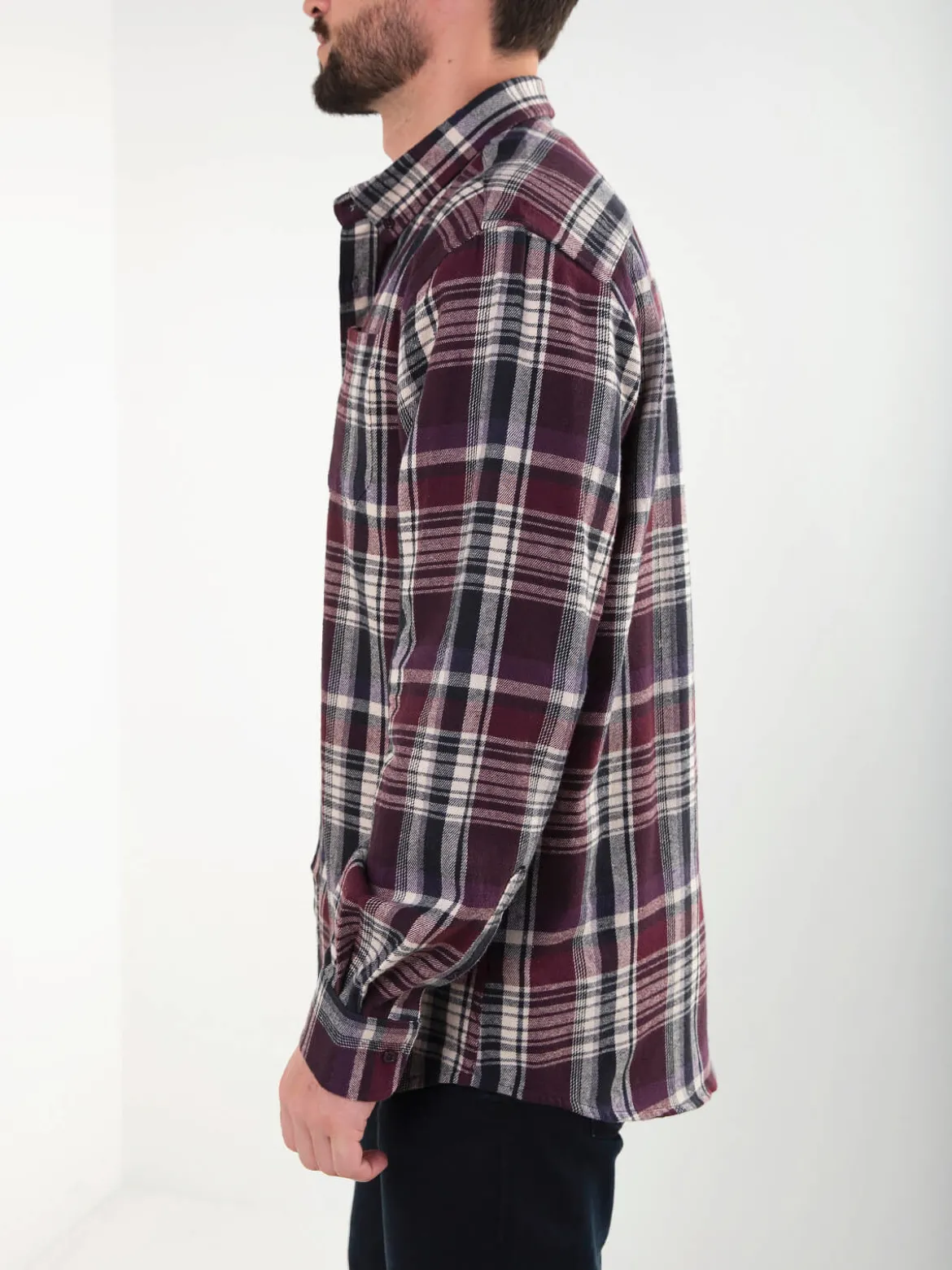 Camisa flanela bordeaux 100% algodão