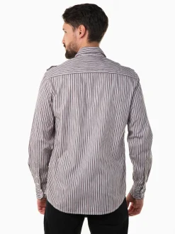 Camisa manga comprida às riscas