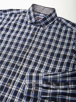 Camisa manga comprida xadrez azul
