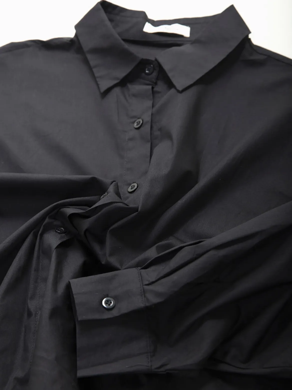 Camisa oversize preta de algodão
