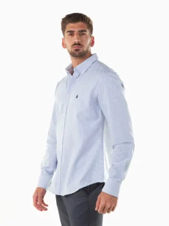 Camisa às riscas com símbolo
