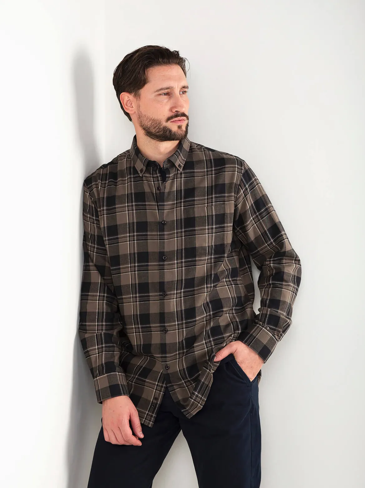 Camisa xadrez flanela verde tropa