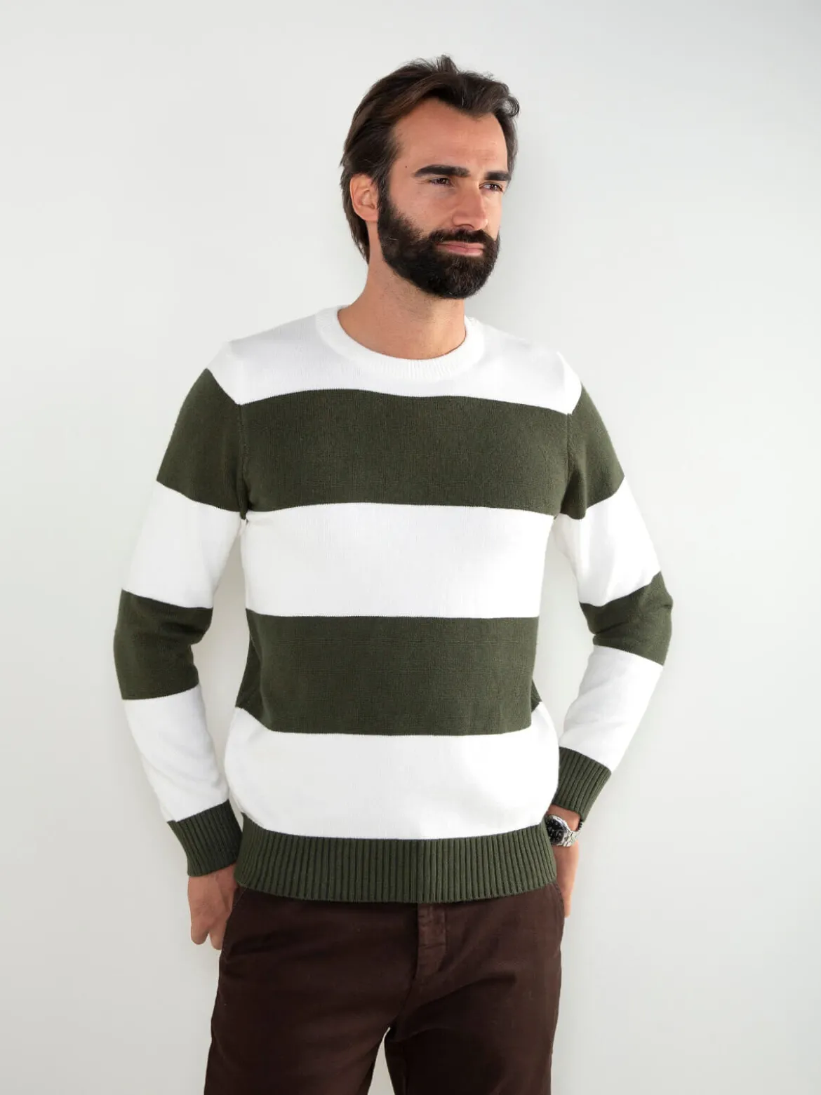 Camisola de malha color block