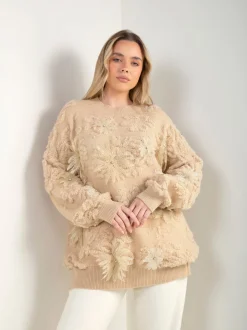 Camisola de malha com aplicação floral