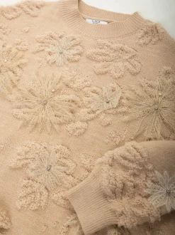 Camisola de malha com aplicação floral