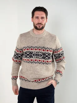 Camisola de malha com padrão jacquard