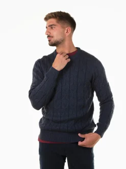Camisola de malha trançada