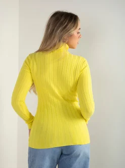 Camisola justa malha canelada
