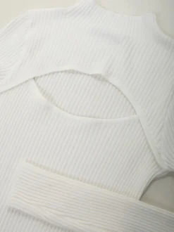 Camisola malha canelada com cut out