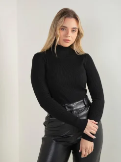 Camisola malha canelada mistura viscose