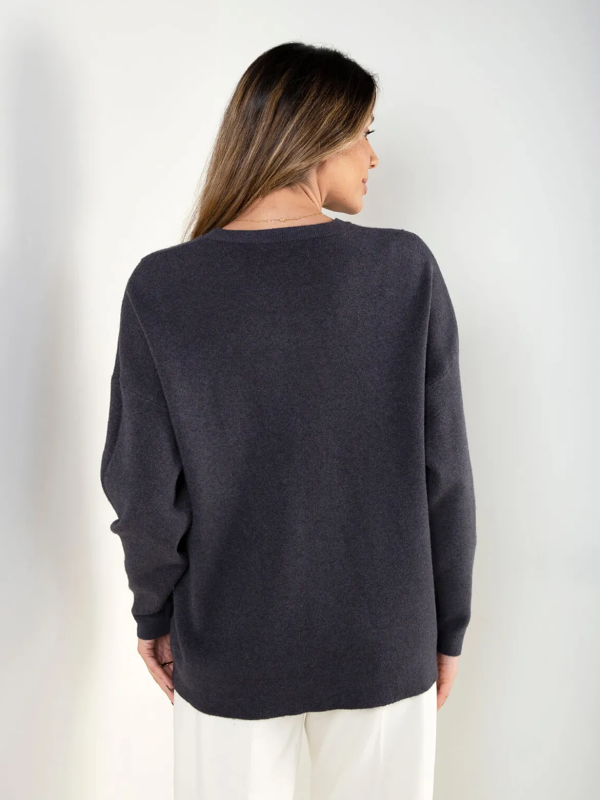 Camisola malha com bolso em brilho