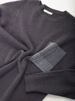 Camisola malha com bolso em brilho