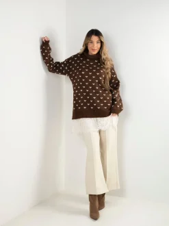 Camisola malha com corações e renda