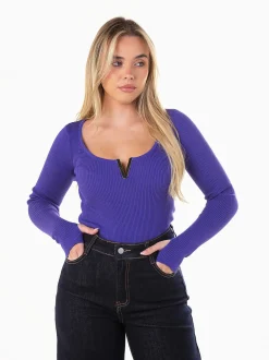 Camisola malha com detalhe dourado