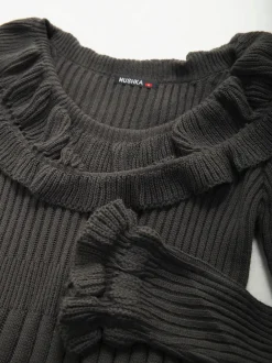 Camisola malha com folhos