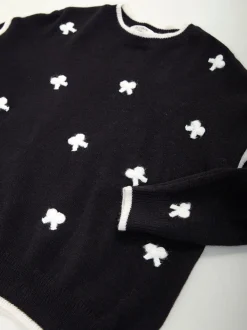 Camisola malha com laços aplicados