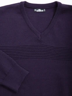 Camisola malha combinada em V