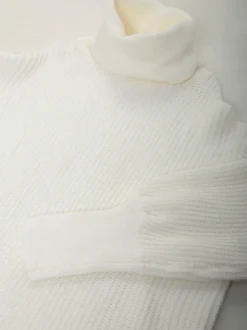 Camisola malha estruturada oversized gola alta
