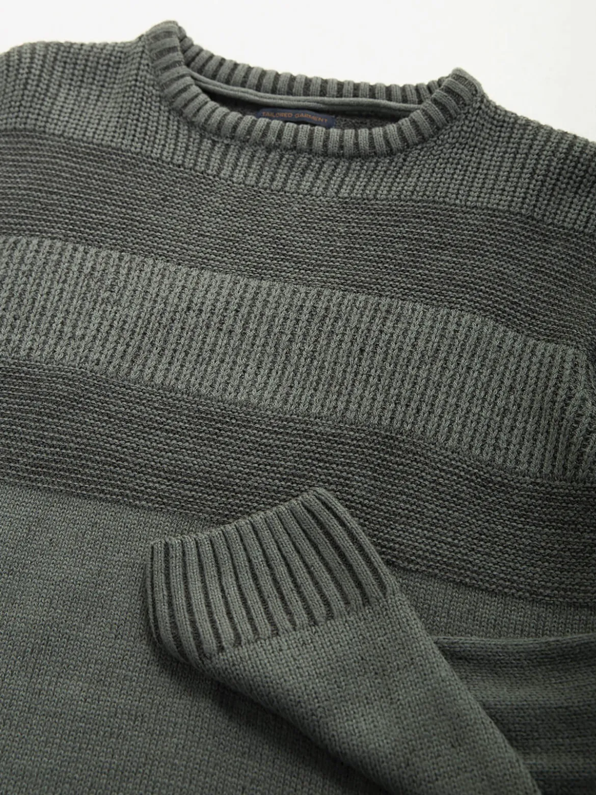 Camisola malha estruturada gola redonda