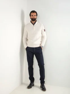 Camisola malha estruturada com fecho