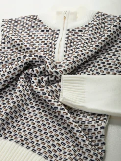 Camisola malha estruturada com fecho