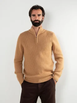 Camisola malha estruturada com fecho
