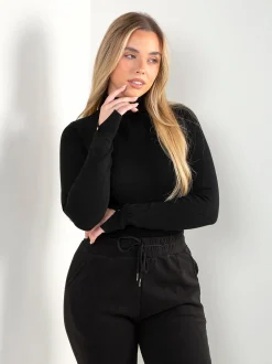 Camisola malha fina com abertura