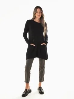 Camisola malha fina com bolsos