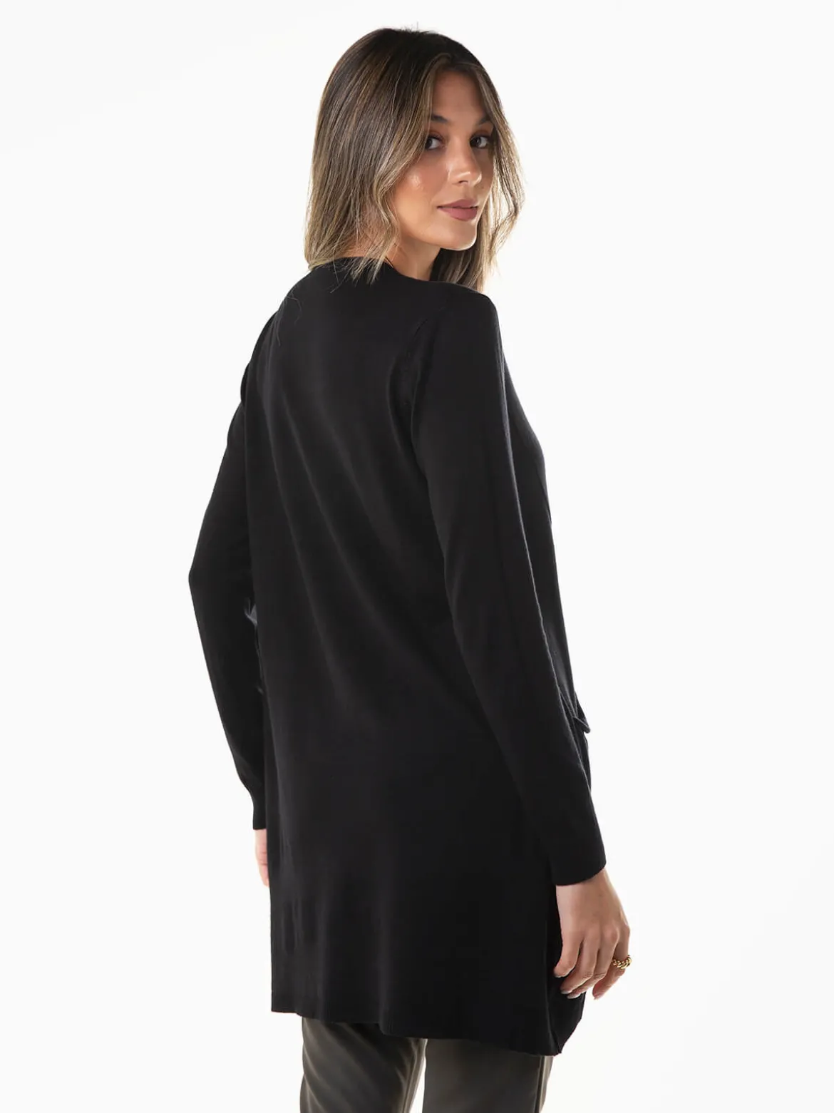 Camisola malha fina com bolsos
