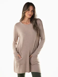 Camisola malha fina com bolsos