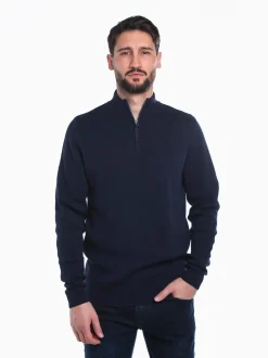 Camisola malha gola com fecho