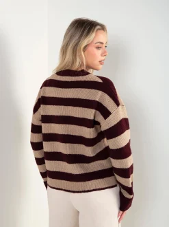 Camisola malha larga às riscas