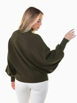 Camisola malha manga morcego