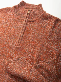 Camisola malha mesclada com fecho