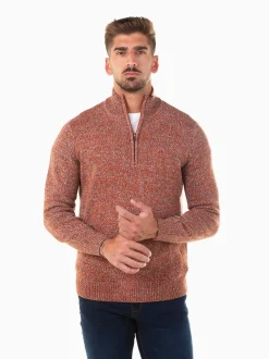 Camisola malha mesclada com fecho