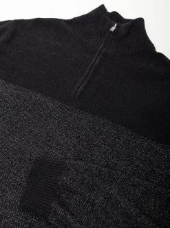 Camisola malha mesclada com fecho