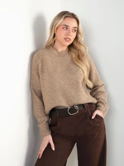 Camisola malha oversized gola perkins