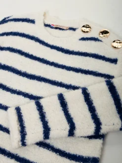 Camisola malha riscas mistura lã