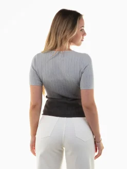 Camisola manga curta com degradê